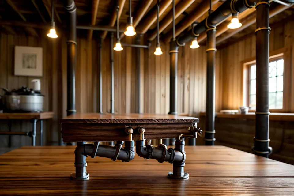A wood panel glue-up using clamps and wooden cauls to prevent bowing.
