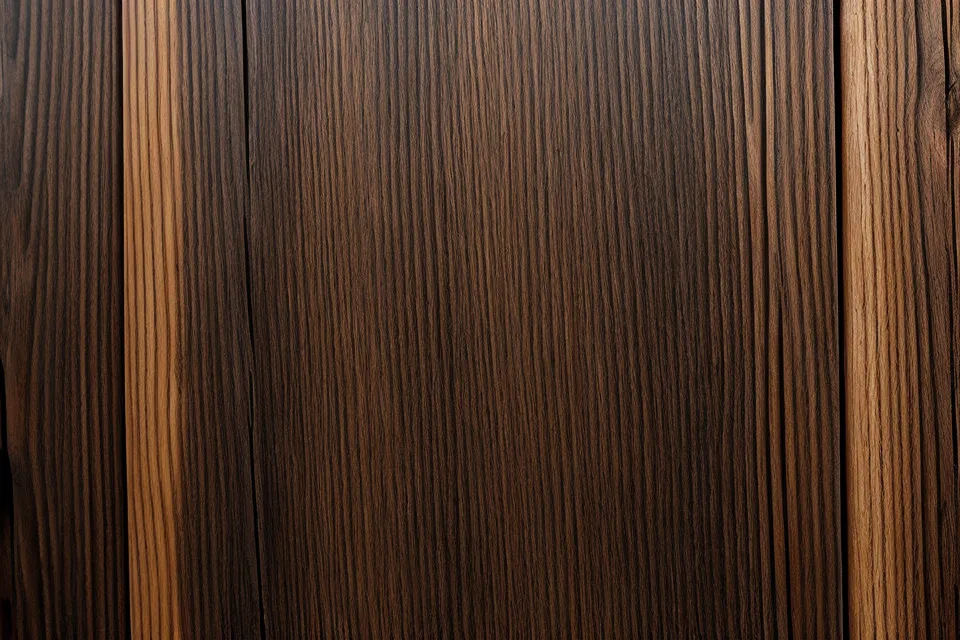 Close-up of rust streaks on cedar wood from using the wrong screws.